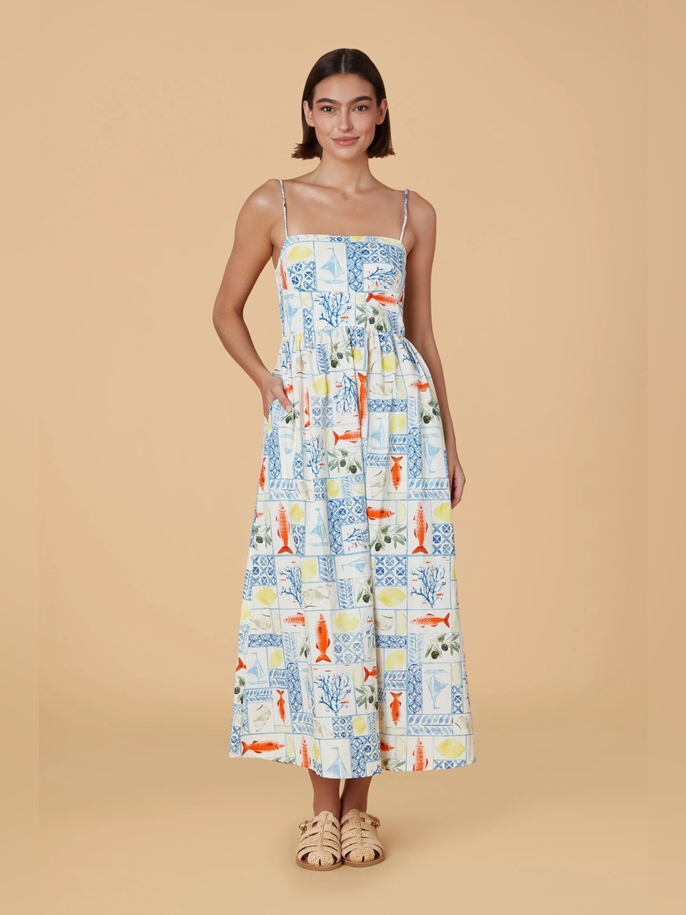 OLIVIA BY LIVRO Lillian Dress in Il Lido Summer print— women’s small
